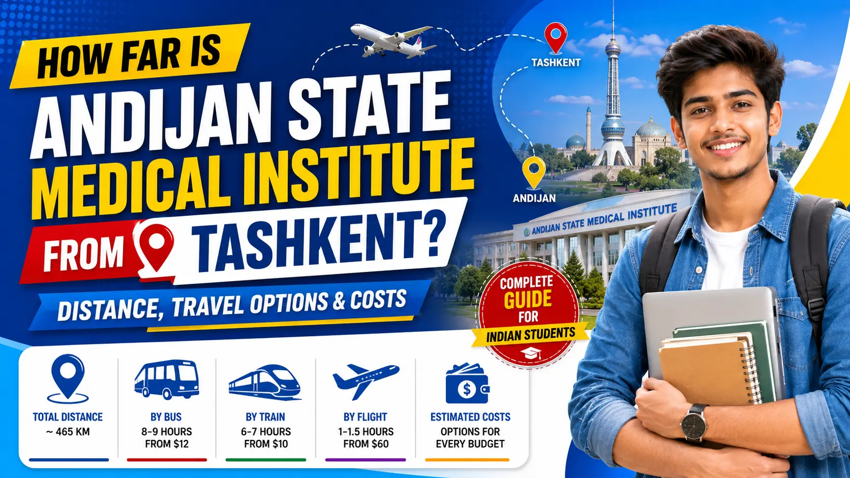 How Far Is Andijan State Medical Institute from Tashkent